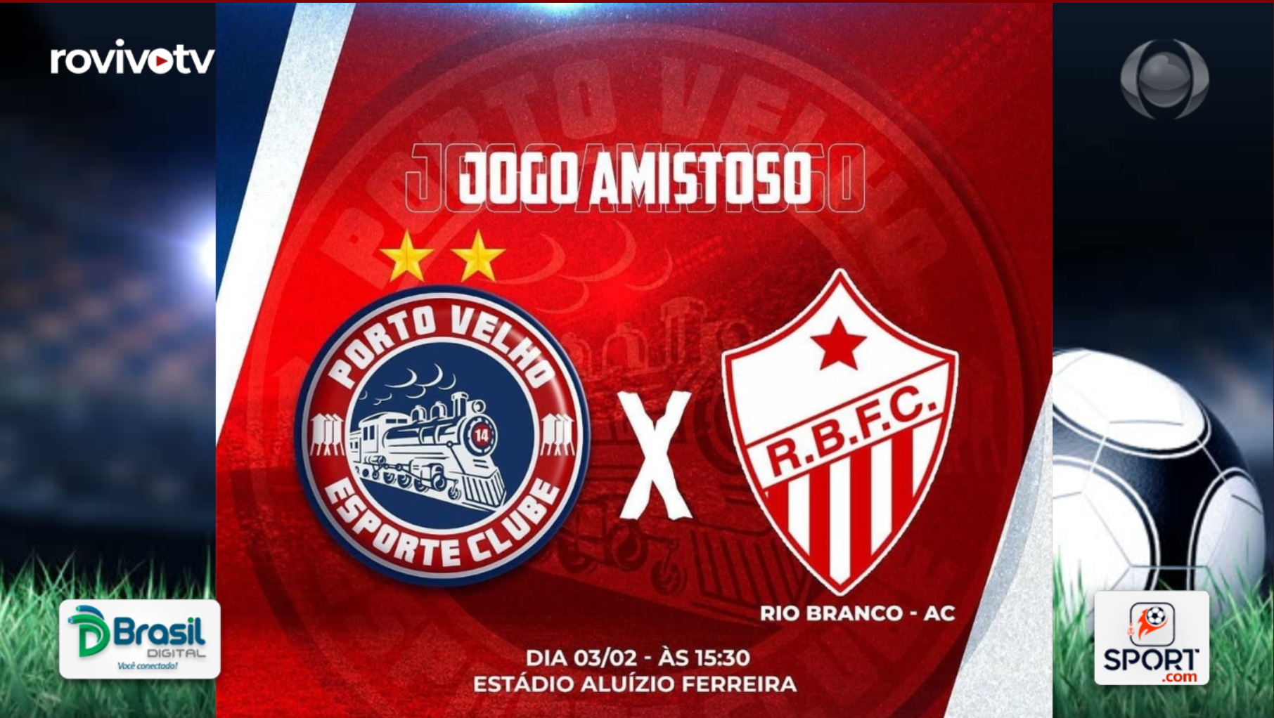 Porto Velho EC enfrenta o Rio Branco FC-AC em amistoso dia 03.02